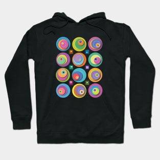 Vibrant Playful Colorful Circles Pattern Hoodie